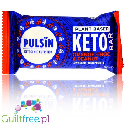 Pulsin Keto Bar Orange Choc & Peanut - wegański keto baton z ksylitolem