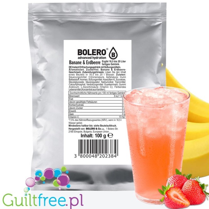 Bolero Drink Bananan & Strawberry 100g pouch bag
