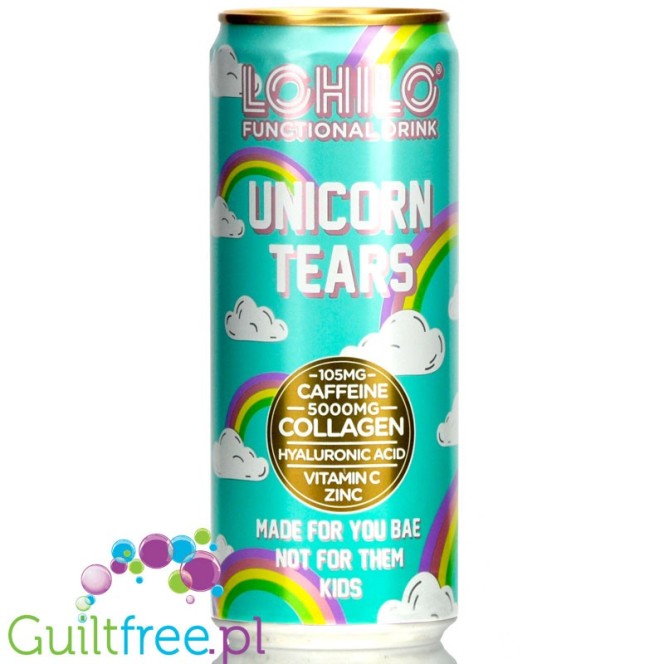 Lohilo Unicorn Tears - sugar free functional drink 105mg caffeine with collagen and hyaluronic acid