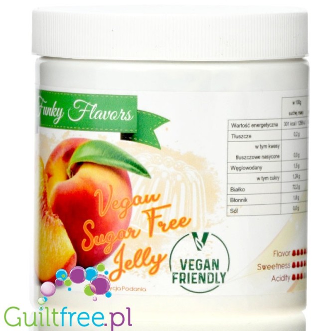 Funky Flavors Vegan Jelly Peach - vegan, sugar & gelatine free jelly with stevia