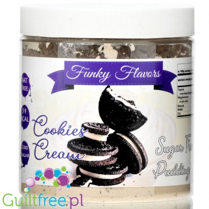 Funky Flavors Pudding Cookies & Cream - budyń z kawałkami ciasteczek bez cukru 0,35KG
