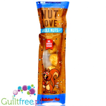 NutLove WholeNuts - almond covered with no added sugar white chocolate & cinnamon, SlimPack