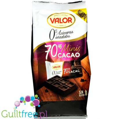 Chocolates Valor Minitabletas Negro 70% Sin Azucar