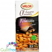 Valor sugar free dark chocolate 70%, with almonds sweetened with with stevia