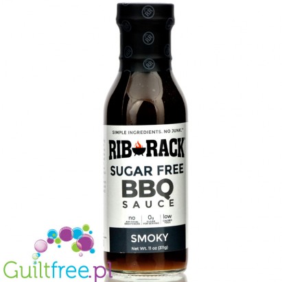 Rib Rack Sugar Free BBQ Sauce, Smoky 11 oz