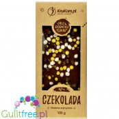 Krukam Handcrafted Milk Chocolate & Hazelnuts - sugar free dark chocolate without lecithin with rice crisps