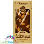 Krukam Handcrafted Milk Chocolate & Hazelnuts - sugar free dark chocolate without lecithin with salted almonds