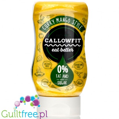 Callowfit Sauce Curry Mango 300ml - fat free, low carb, no aded sugar sauce