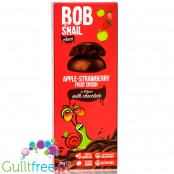 Bob Snail Choco Apple Strawberry Crush - przekąska truskawkowo-jabłkowa w mlecznej czekoladzie ze stewią