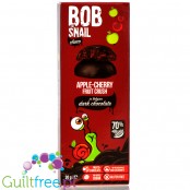 Bob Snail Choco Apple Cherry Crush - przekąska jabłkowo-wiśniowa w ciemnej czekoladzie ze stewią 70% kakao