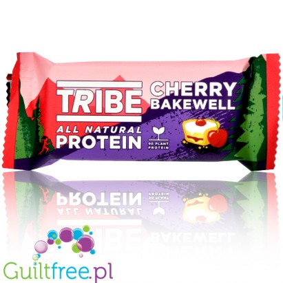 Tribe Vegan Protein Cherry Bakewell - wegański baton białkowy bez słodzików, Tarta Wiśniowa