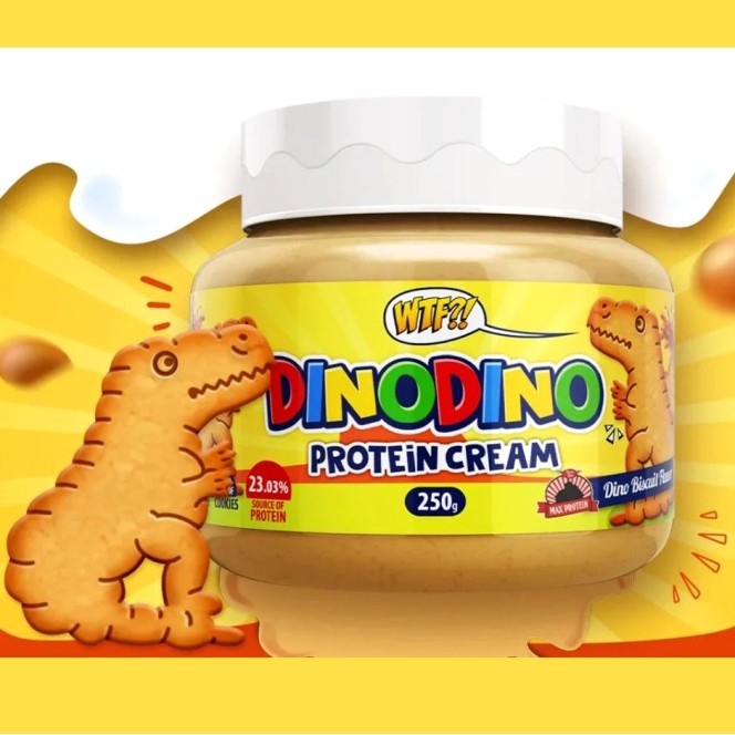 Max Protein WTF DinoDino Saurus Cream - What The Fudge Protein Cream with caramelized cookie pieces