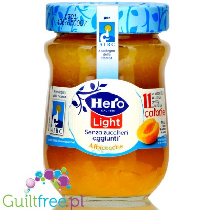 Hero Light Apricot - low calorie sugar free fruit spread