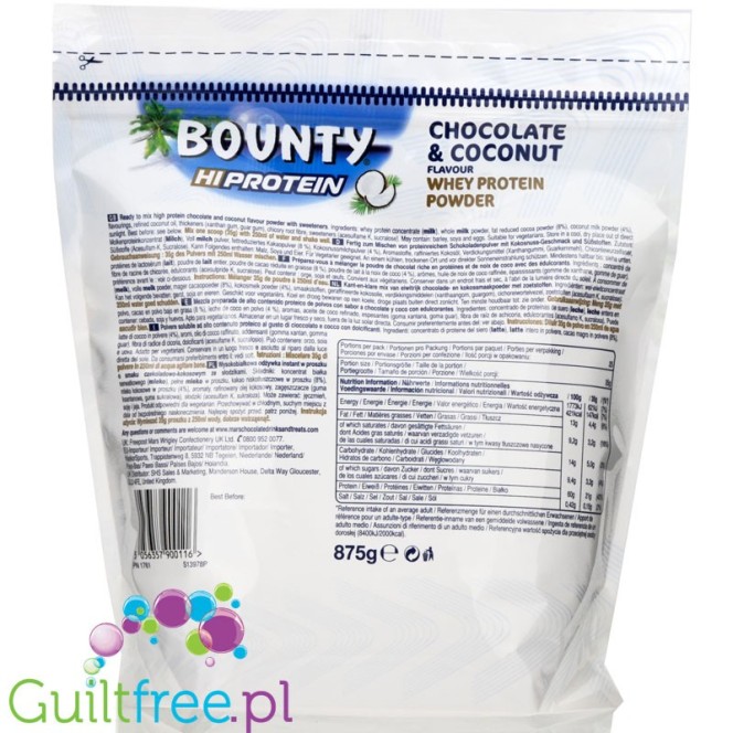 Bounty Hi-Protein Chocolate Coconut Whey odżywka białkowa 0,87kg