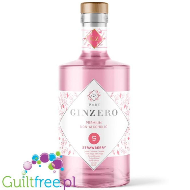 PVRE GinZero Strawberry - vegan, non-alcoholic drink with reduced calories