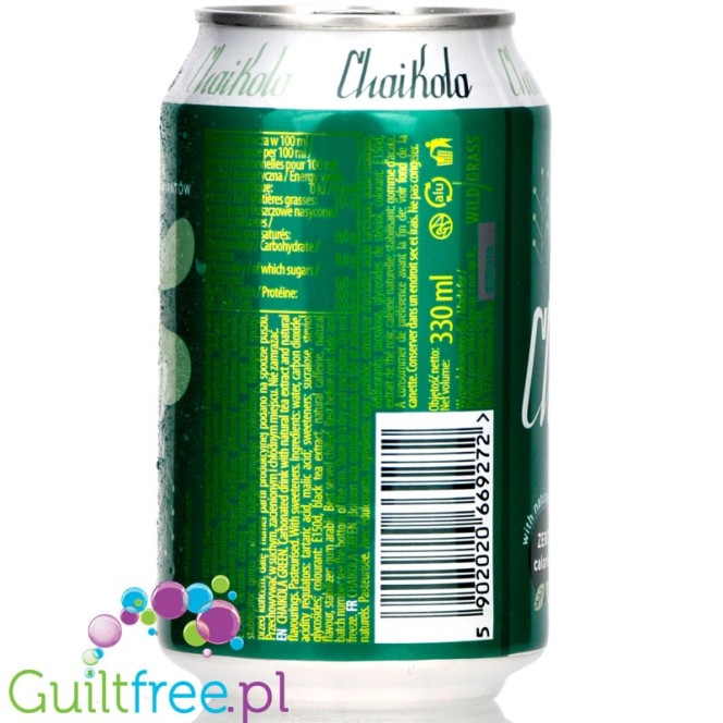 ChaiKola Green Zero - carbonated drink with caffeine and black tea, sweetened with stevia