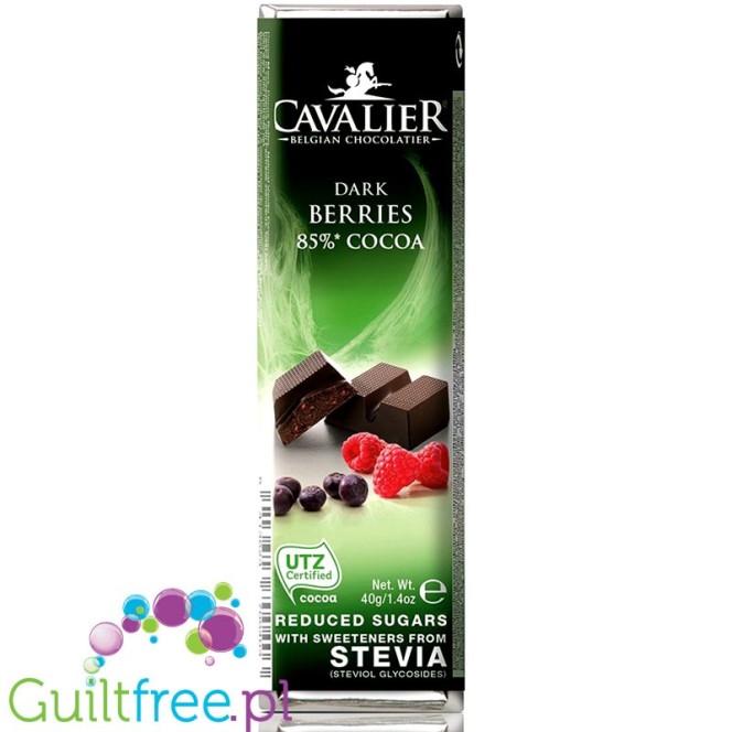 Cavalier Stevia Dark Chocolate Forrest Fruit - ciemna czekoladka bez dodatku cukru z owocami leśnymi