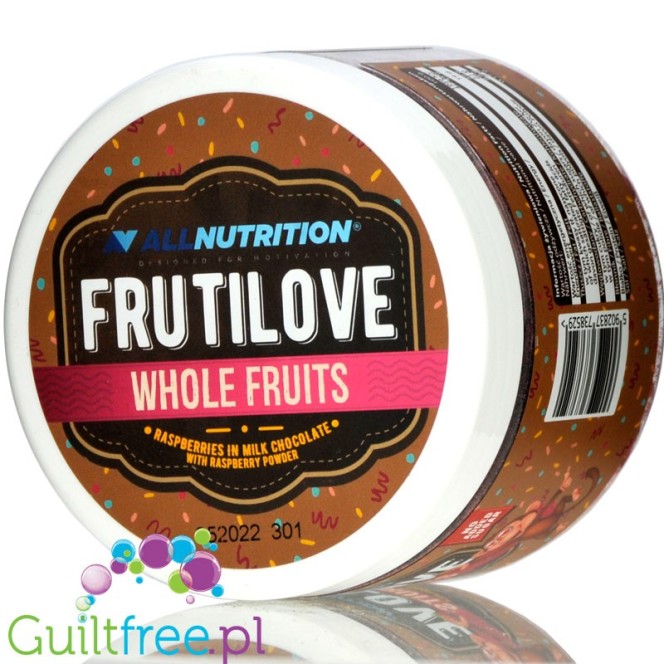 AllNutrition FruitLOVE - maliny w mlecznej czekoladzie bez dodatku cukru