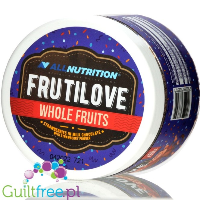 AllNutrition FruitLOVE - truskawki w mlecznej czekoladzie bez dodatku cukru