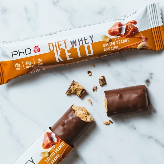 PhD Diet Whey Keto Bar Salted Peanut Caramel - ketogeniczny baton