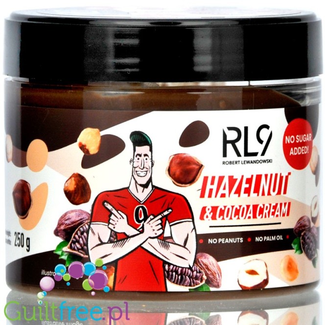 RL9 Hazelnut & Cocoa Cream - nut-chocolate cream without sugar by Robert Lewandowski