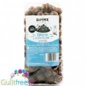Glutenex gluten-free corn puffs covered in sugar free Belgian chocolate