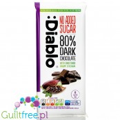 Diablo Dark Chocolate 80% - ciemna czekolada bez dodatku cukru ze stewią