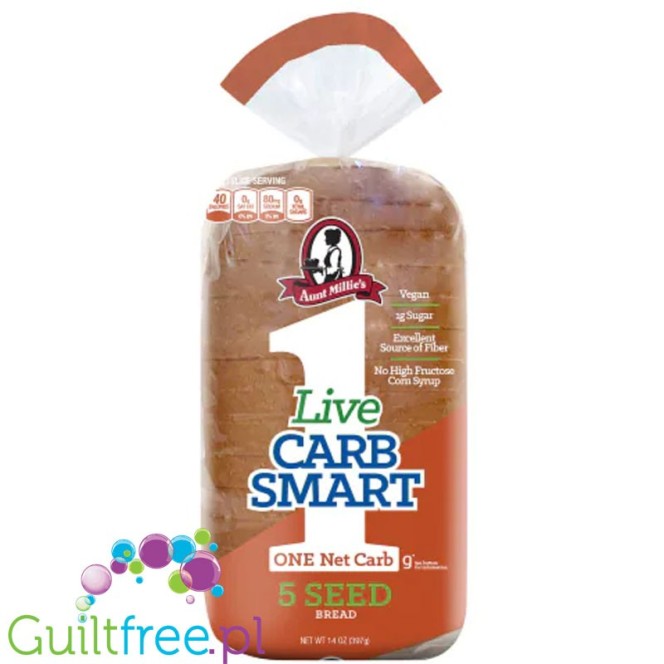 Aunt Millie's Carb Smart 1Carb Bread 5 Seed - proteinowo-błonnikowy keto chleb bez węglowodanów  45kcal