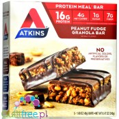 Atkins Meal Peanut Fudge Granola PUDEŁKO x 5 batonów