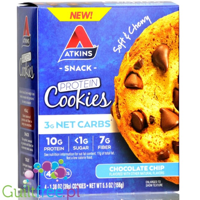 Atkins Nutritionals Snack Protein Cookies, Chocolate Chip 4 cookies 