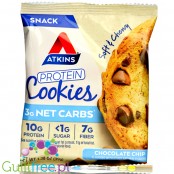 Atkins Snack Protein Cookie, Chocolate Chip - niskowęglowodanowe ciastka proteinowe