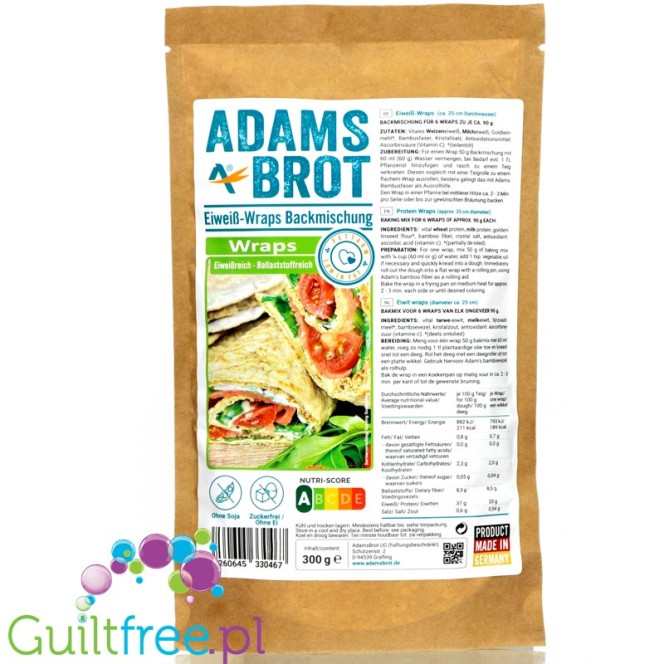 Adam's Wraps - low-carbohydrate hi protein wraps, baking mix