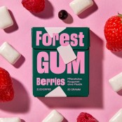 Forest Gum X - vegan sugar-free chewing gum with xylitol and stevia, no plastic