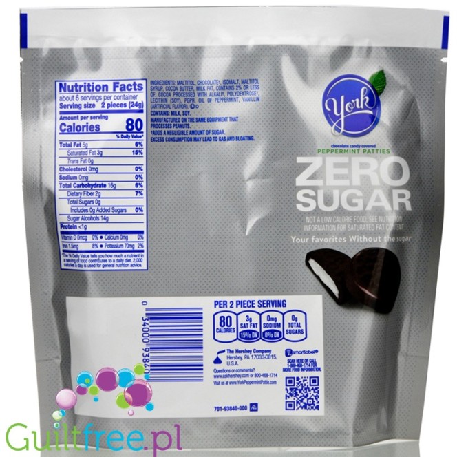 York Peppermint Patties Zero Sugar 144g