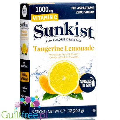 Sunkist Tangerine Lemonade Zero Sugar Singles to Go 0.53oz (16,5g)