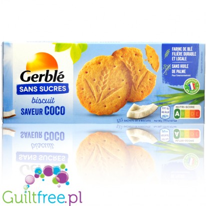 Gerblé Biscuits saveur Coco Sans Sucres, Sans huile de palme 132g