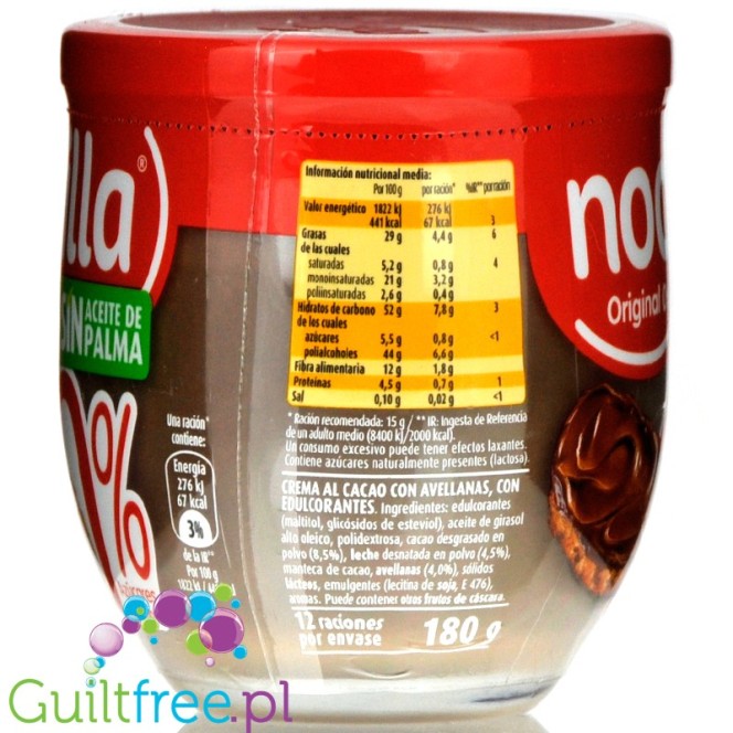 Nocilla Original 0% - hiszpański krem czekoladowo-laskowy bez dodatku cukru