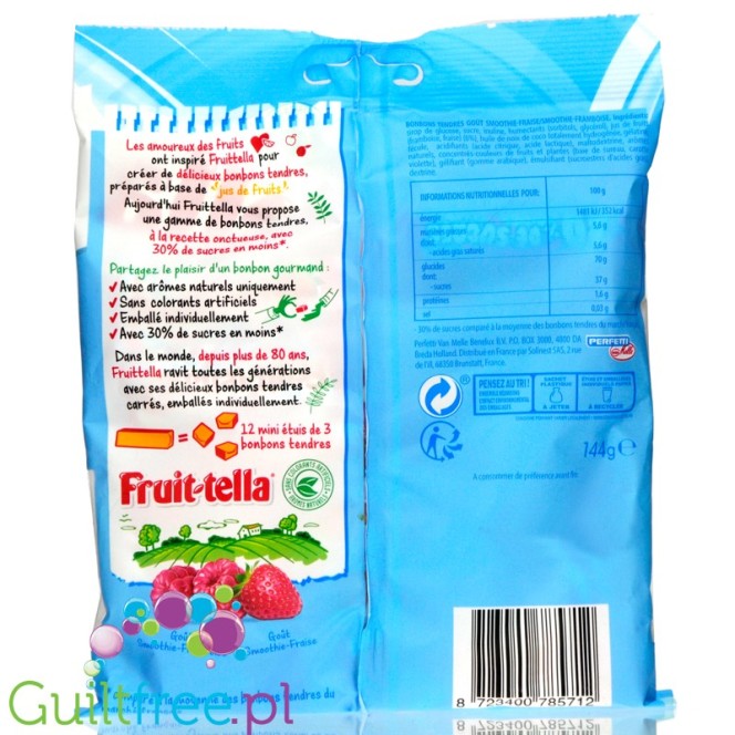 Fruittella -30% De Sucres Bonbon Tendre Goût Smoothie 144 G