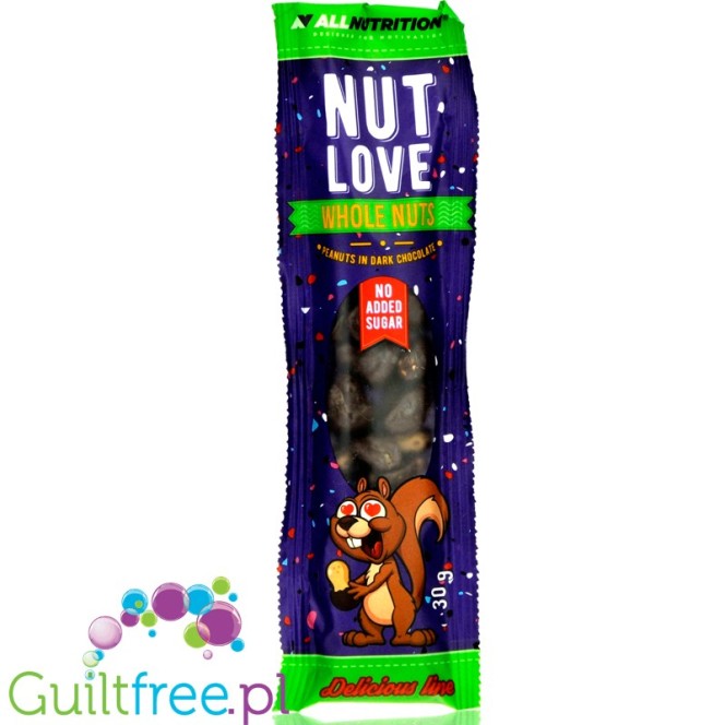 NutLove WholeNuts Dark Chocolate Peanuts - no added sugar dark chocolate covered peanuts