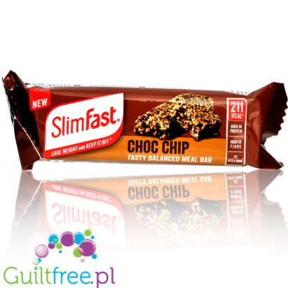 Slimfast Meal Replacement Bar Chocolate Chip 60g - keto baton z MCT i stewią