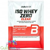 BioTech Iso Whey Zero Clear, Tropical Fruit - izolat  bez laktozy i glutenu, 20g białka & 90kcal