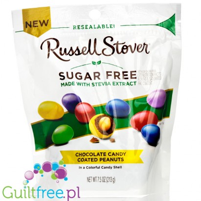 Russel Stover Chocolate Candy Coated Peanuts with stevia, sugar free