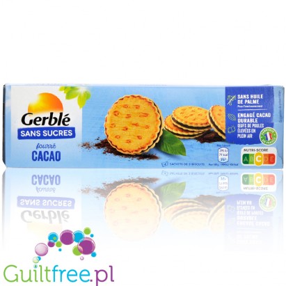 Gerblé Fourrés Cacao - cocoa cream sandwich cookies with no added sugar and no palm oil