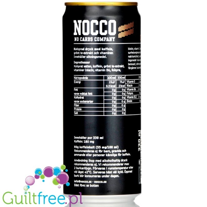 NOCCO Focus Cola - napój bez cukru z BCAA i kofeiną, Cytryna & Limonka