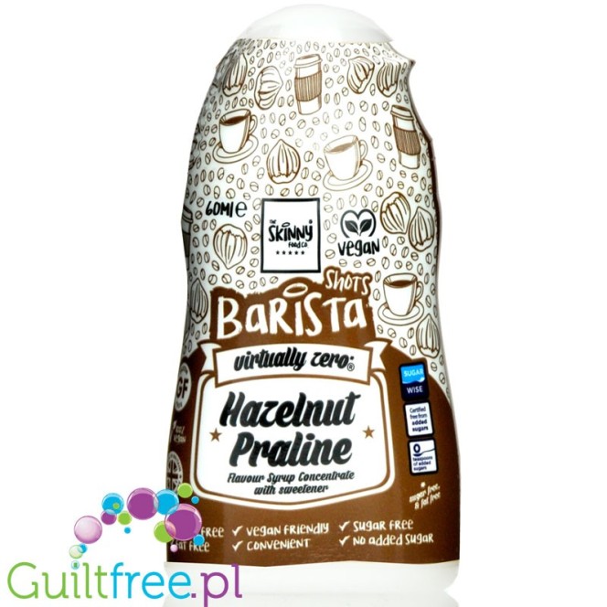 Skinny Food Barista Shot Hazelnut Praline - concentrated sweet coffee drops, 0 calories