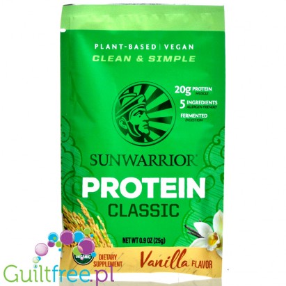 Sunwarrior Protein Classic Vanilla - vegan protein powder with acai, goji & quinoa, sachet