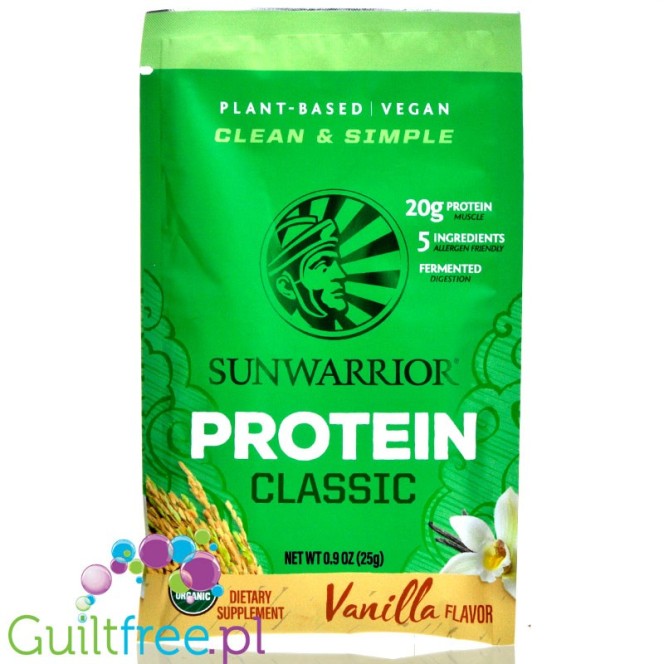 Sunwarrior Protein Classic Vanilla - organiczna wegańska odżywka białkowa z 5 superfoods