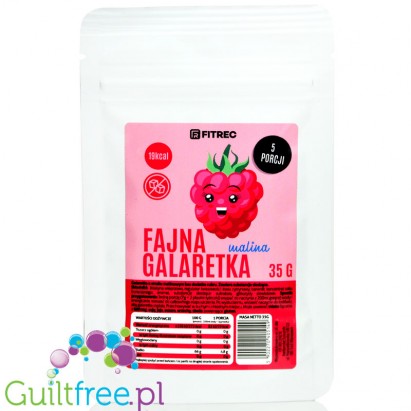 FitRec Fajna Galaretka Raspberry, sugar free jelly powder, 5 servings