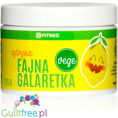 FitRec Fajna Galaretka Vege Lemon, vegan sugar-free jelly, 5kcal per serving