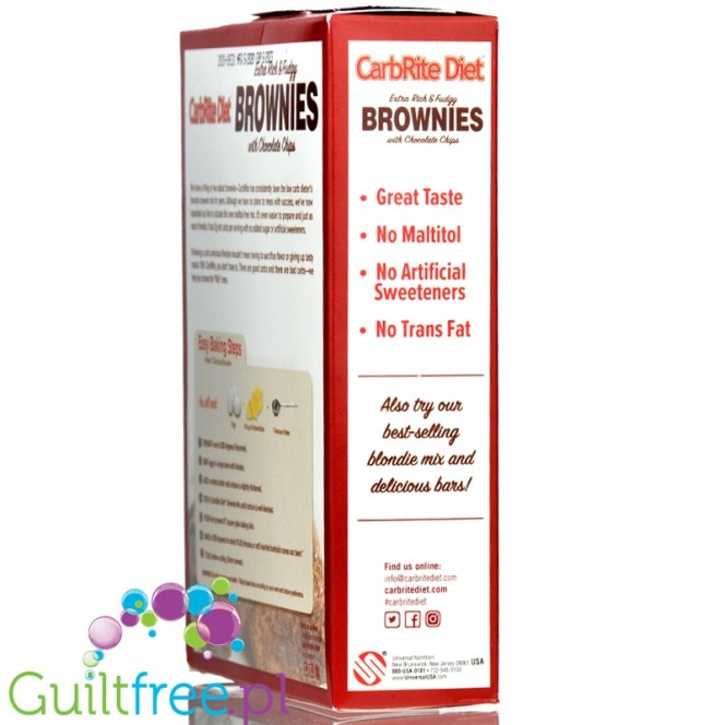 Universal Nutrition CarbRite Diet Chocolate Chip Brownie Mix - No Maltitol Formula 11.43 oz 